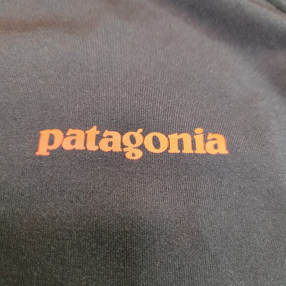 Patagonia Shirt Mens Large Rash Guard Black UPF 50 Short Sleeve Surf Stretch - Picture 4 of 12